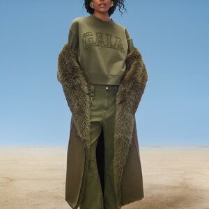 Gap x Cult Gaia Limited Edition Collab Coat in Olive Green